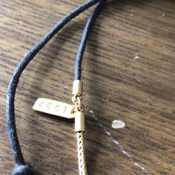 Black and gold Madewell necklace. Size adjustable. - Picture 3 of 3